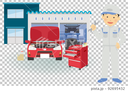 整備工場で働く男性スタッフ 92695432