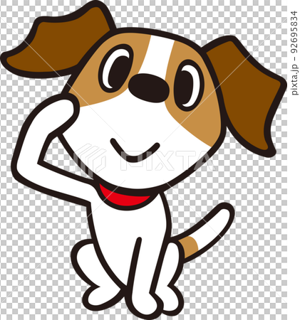 Jack Russell Terrier dog salute pose 92695834