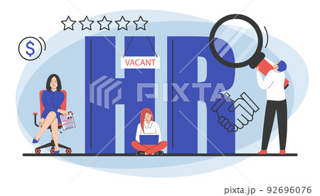 HR or human resources acronym word vector isolated 92696076