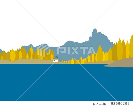 フェデラ湖　lago　di　federa　ドロミーティ　dolomiti　イタリア　italia　秋 92696295