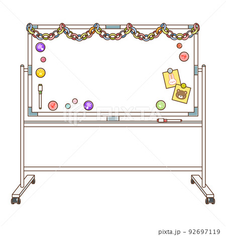 飾り付けをしたホワイトボードのイラストのイラスト素材