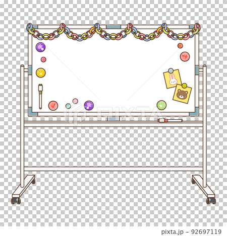 飾り付けをしたホワイトボードのイラスト 92697119
