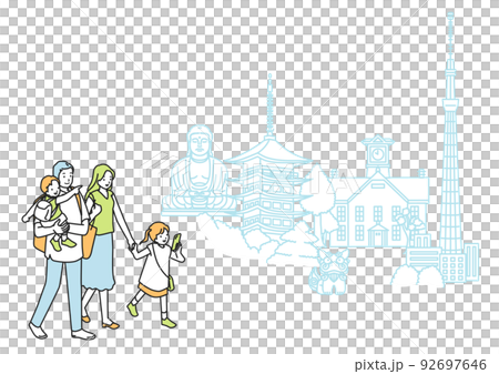 観光旅行の家族 観光旅行の家族 92697646