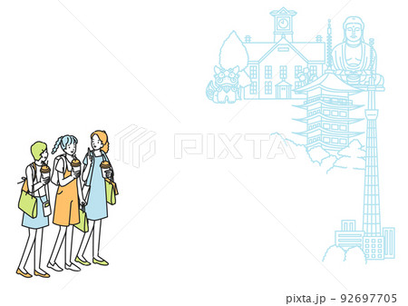 観光旅行の女の子たち 観光旅行の女の子たち 92697705