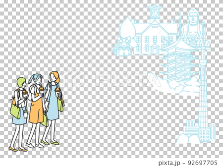 観光旅行の女の子たち 観光旅行の女の子たち 92697705