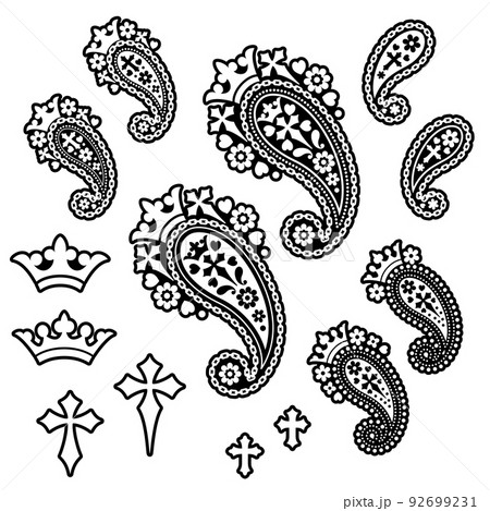 シンプルで可愛いペイズリー素材, 92699231