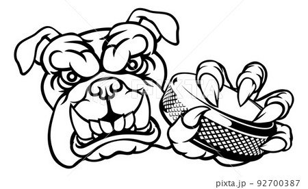 Bulldog Ice Hockey Player Animal Sports Mascot 92700387