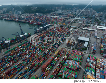 Aerial view of Yantian port in shenzhen city, China 92700726
