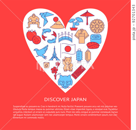 Discover Japan banner in line style Discover Japan banner in line style 92701343