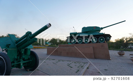 A real military tank on the shore of Lake Balkhash A real military tank on the shore of Lake Balkhash 92701608