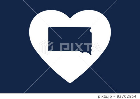 Patriotic heart symbol. US American state inside the heart shape. 92702854