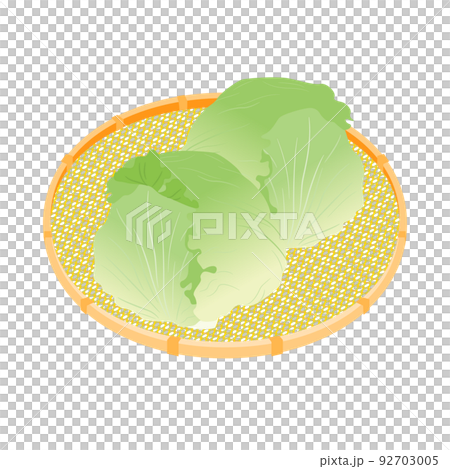 野菜イラスト　カゴに盛ったレタス 92703005