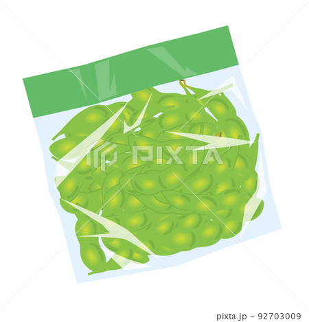 野菜イラスト　袋詰めされた枝豆 92703009