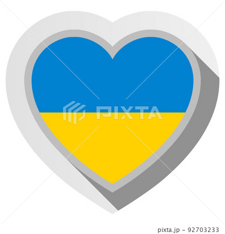 Flag of Ukraine, heart icon Flag of Ukraine, heart icon 92703233