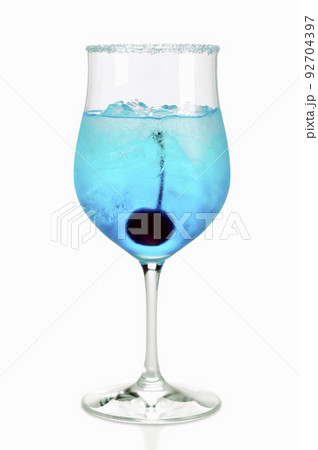 Blue Cosmopolitan cocktail with pina colada, blue curacao Blue Cosmopolitan cocktail with pina colada, blue curacao 92704397