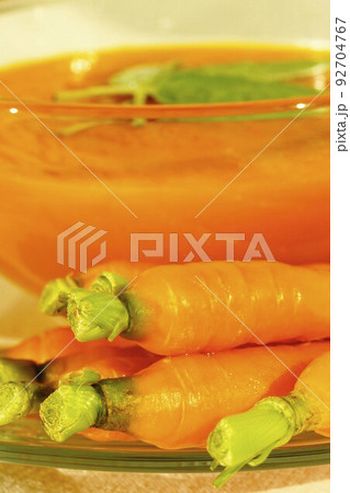 bowl of carrot soup bowl of carrot soup 92704767