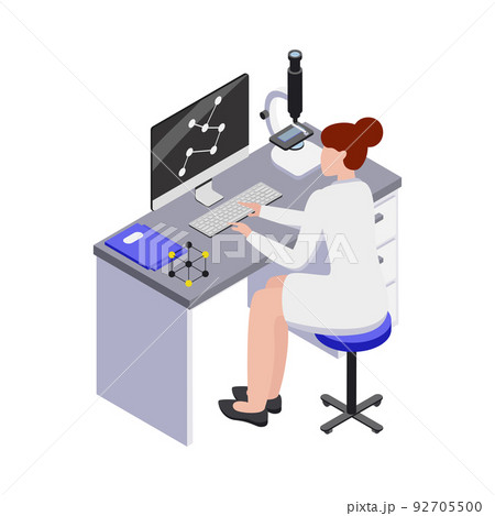 Scientists Computer Workplace Composition 92705500
