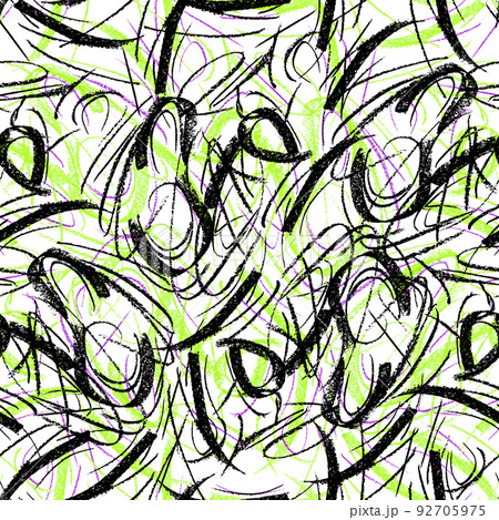 Wavy and swirled chalk strokes seamless pattern. Wavy and swirled chalk strokes seamless pattern. 92705975