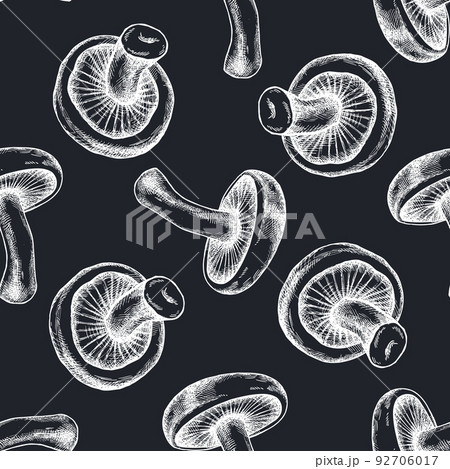 Seamless pattern with hand drawn chalk blewit 92706017