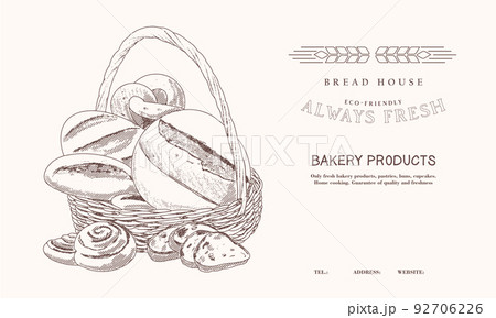 Basket with bakery products 92706226