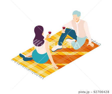 Couple Drinking Outdoors Composition 92706428