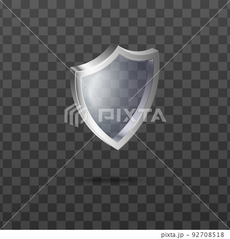 Glass transparent shield protector and armor 3d vector illustration isolated. 92708518