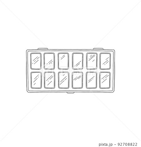 Watercolor paint palette or box hand drawn sketch vector illustration isolated. Watercolor paint palette or box hand drawn sketch vector illustration isolated. 92708822