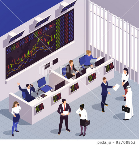 Financial Exchange Isometric Composition 92708952