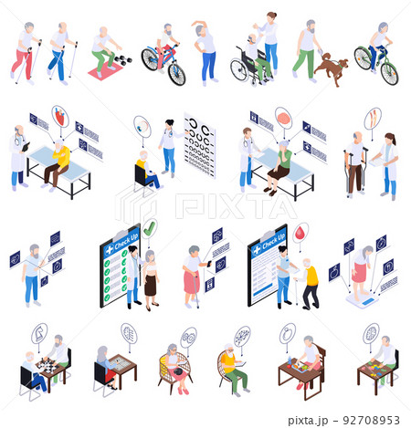 Senior Healthcare Icon Set 92708953