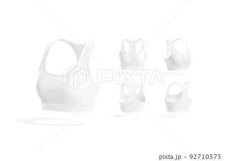 Blank white woman sport top mockup, different views 92710575