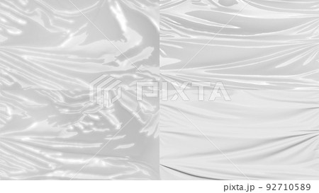 Blank transparent plastic foil wrap overlay mockup 92710589