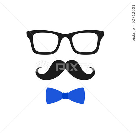 Mustache, Bow Tie, and Glasses isolated on white background 92712601