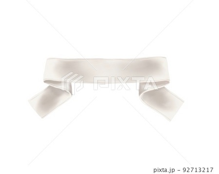Watercolor white ribbon. Realistic ribbon banner illustration Watercolor white ribbon. Realistic ribbon banner illustration 92713217