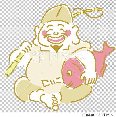 用魚竿拿著鯛魚的惠比壽 92714600