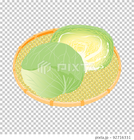 Vegetable illustration Cabbage in a basket 92716331