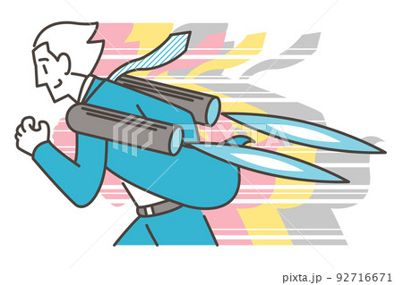 スタートダッシュで加速するビジネスマン【ベクターイラスト素材】 スタートダッシュで加速するビジネスマン【ベクターイラスト素材】 92716671