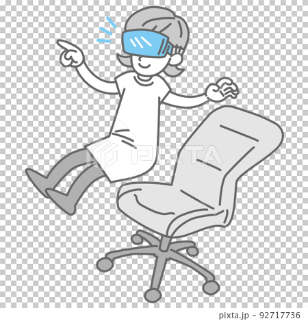 VRゴーグルを使用してメタバース体験する女性 92717736