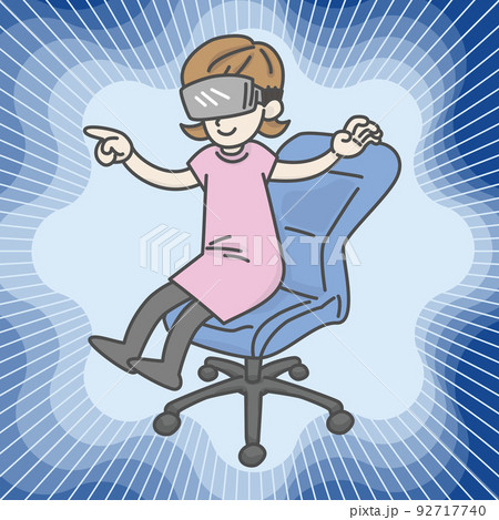 VRゴーグルを使用してメタバース体験する女性 92717740