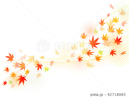 手描き、水彩、紅葉フレームデザイン 92718065