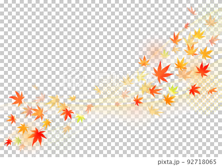 手描き、水彩、紅葉フレームデザイン 92718065