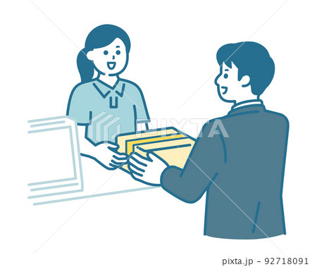 コンビニで荷物を受け取る 92718091