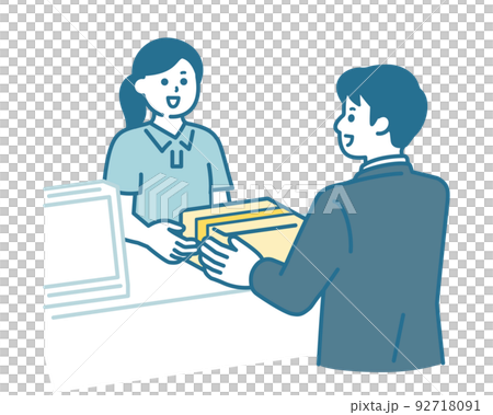 コンビニで荷物を受け取る 92718091