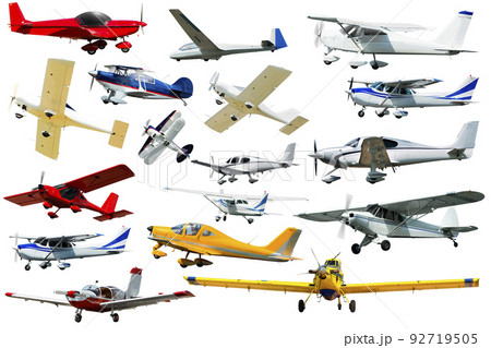 Set of airplanes on white background Set of airplanes on white background 92719505
