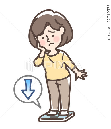 体重の減少が気になる女性 92719578