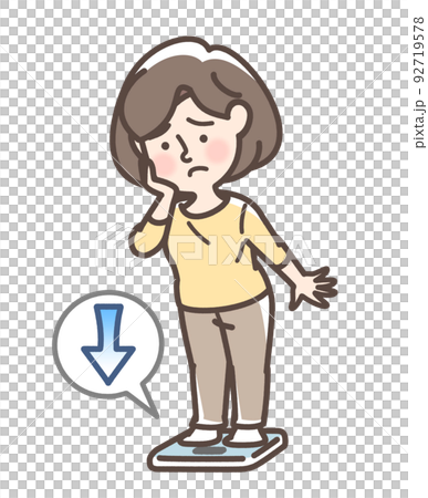 体重の減少が気になる女性 92719578