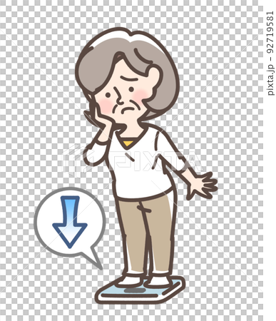 体重の減少が気になる女性 92719581
