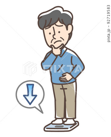 体重の減少を気にしている男性 体重の減少を気にしている男性 92719583