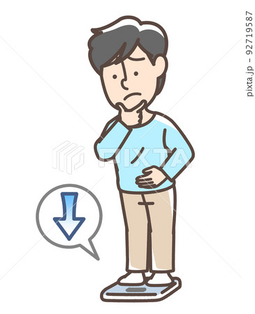 体重の減少を気にしている男性 体重の減少を気にしている男性 92719587