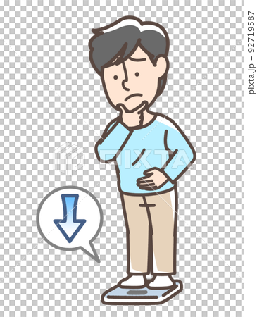 体重の減少を気にしている男性 体重の減少を気にしている男性 92719587