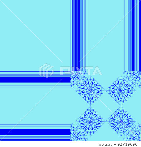 Seamless Repeat Pattern Close Up Squares Stripes And Mandala Corners In Blue 92719696
